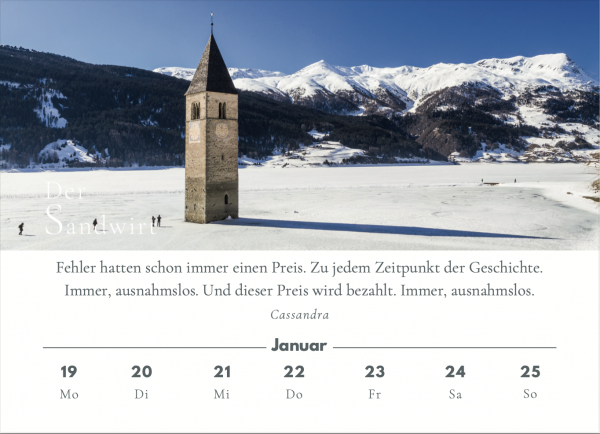 Kalenderblatt Januar 26